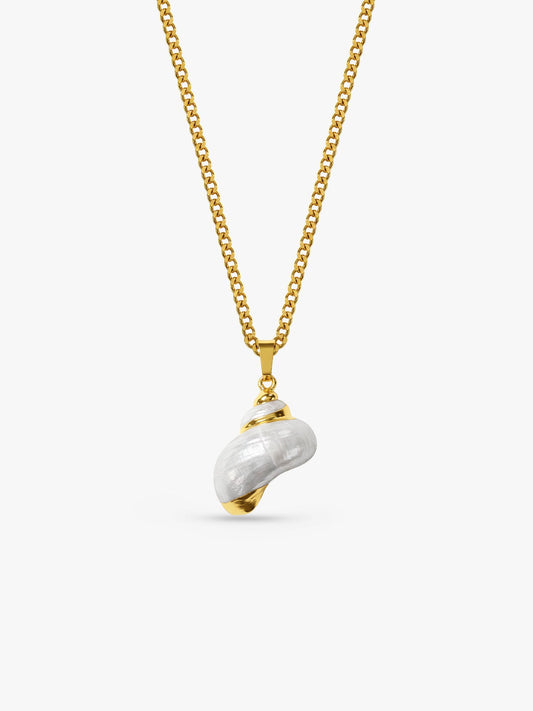 Pearl Vault Gold Plated Pendant with Link Chain