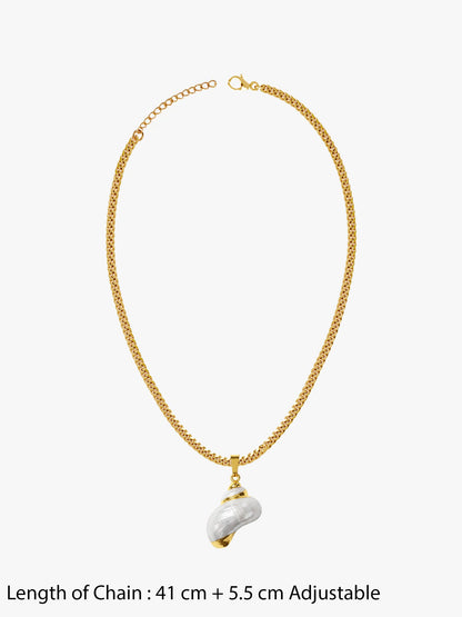 Pearl Vault Gold Plated Pendant with Link Chain