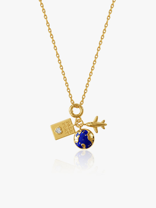 Fly High Gold Plated Pendant With Link Chain