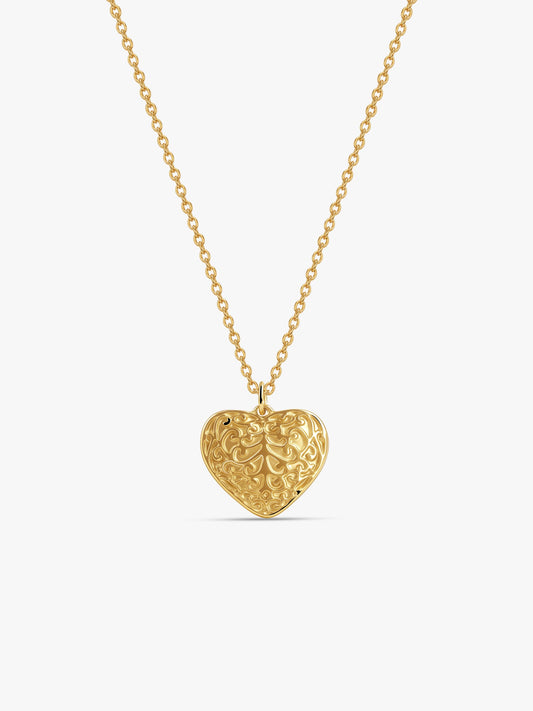 Texture Crush Gold Plated Pendant with Link Chain
