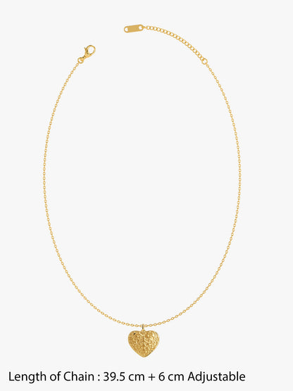 Texture Crush Gold Plated Pendant with Link Chain