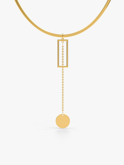 OnnMe by GIVA Frame Play Gold Plated Necklace