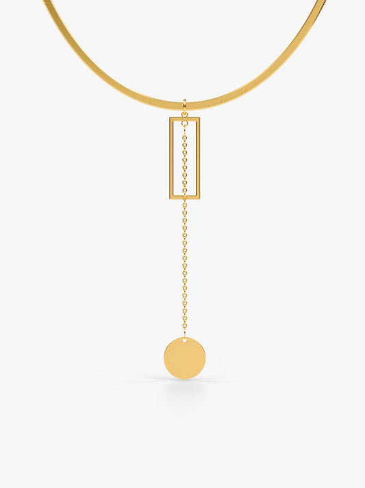 Frame Play Gold Plated Necklace