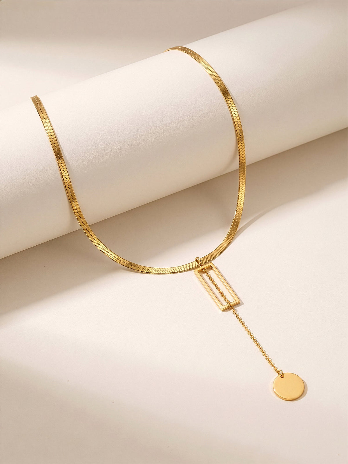 IXIA by GIVA Frame Play Gold Plated Necklace