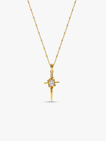 Rebel Point Gold Plated Pendant with Chain