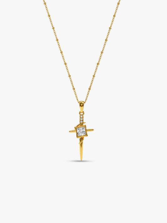 Rebel Point Gold Plated Pendant with Chain