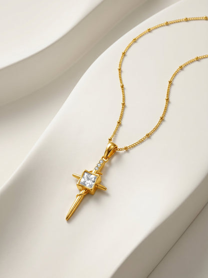 Rebel Point Gold Plated Pendant with Chain