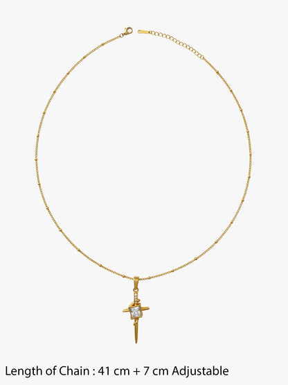 Rebel Point Gold Plated Pendant with Chain
