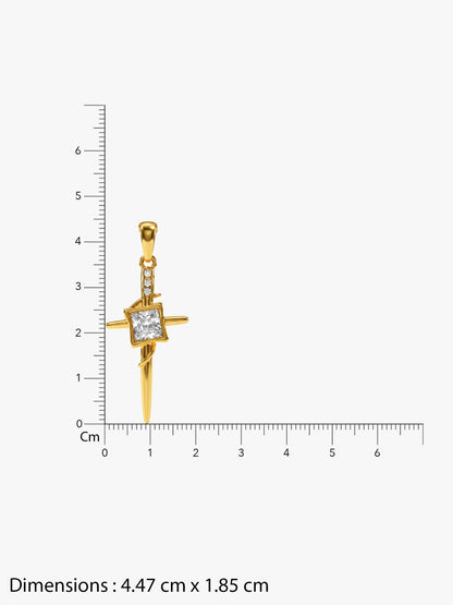 Rebel Point Gold Plated Pendant with Chain