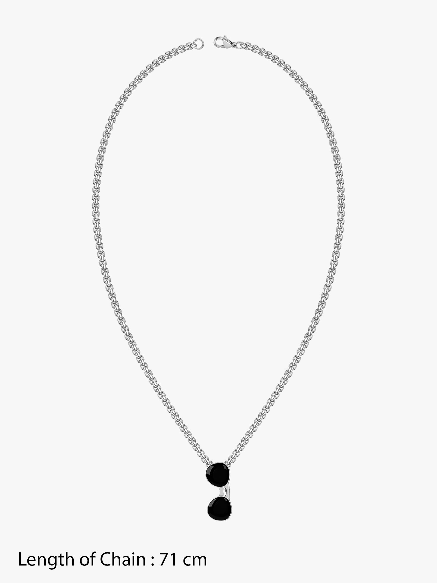 IXIA by GIVA Aviators Rhodium Plated Pendant With Chain For Men
