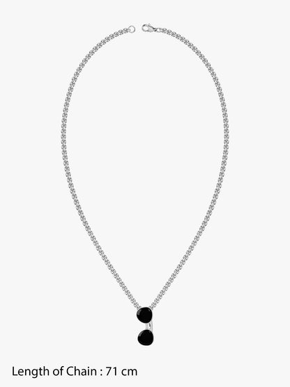IXIA by GIVA Aviators Rhodium Plated Pendant With Chain For Men