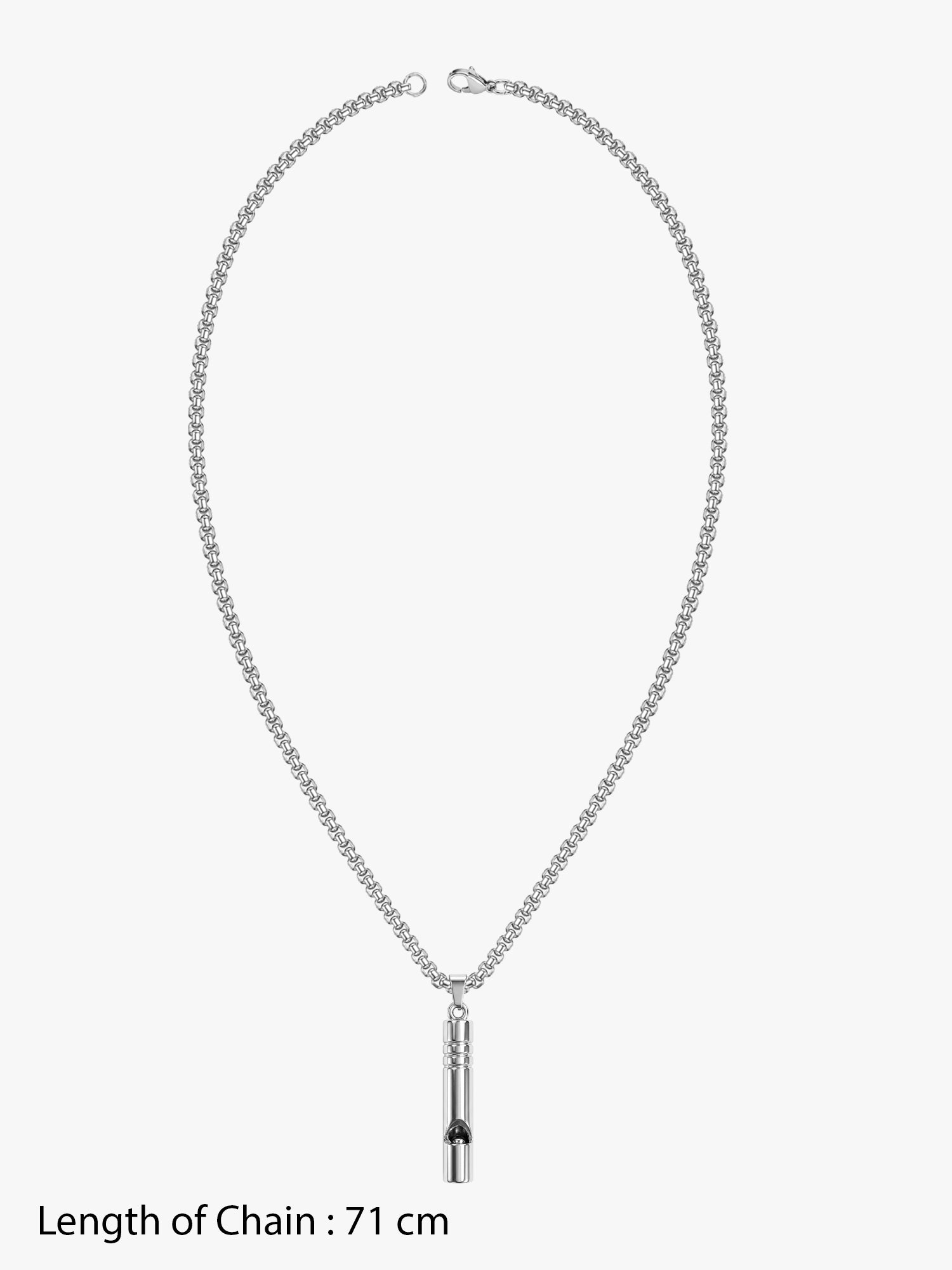IXIA by Giva Straight Sets Rhodium Plated Pendant With Chain For Men