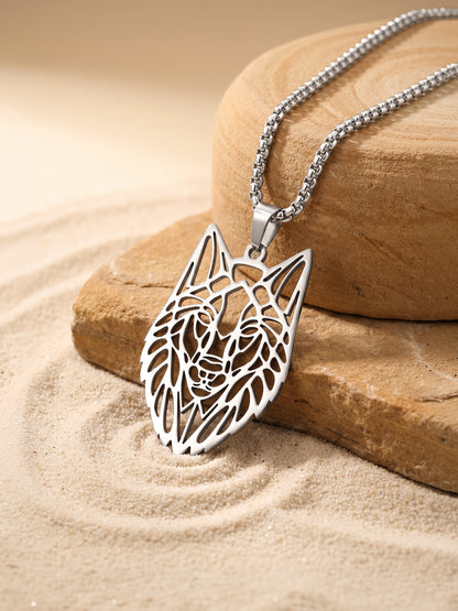 IXIA by Giva Pack Leader Rhodium Plated Pendant With Chain For Men