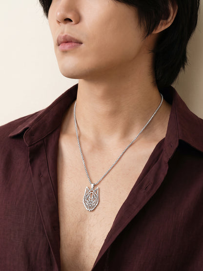 IXIA by Giva Pack Leader Rhodium Plated Pendant With Chain For Men