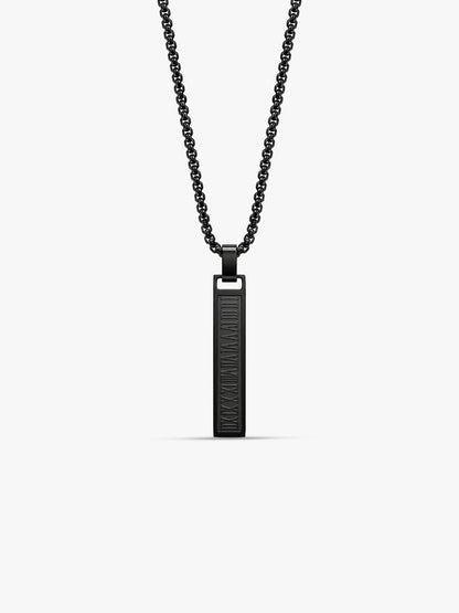 IXIA by GIVA The Chrysler Black Rhodium Pendant With Chain For Men