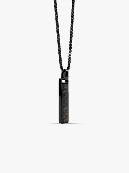 IXIA by GIVA The Chrysler Black Rhodium Pendant With Chain For Men