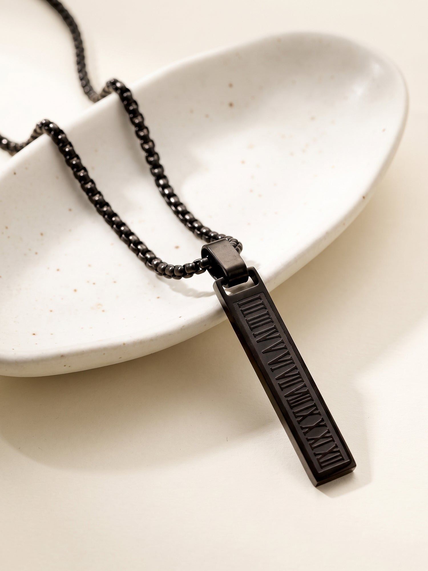 IXIA by GIVA The Chrysler Black Rhodium Pendant With Chain For Men