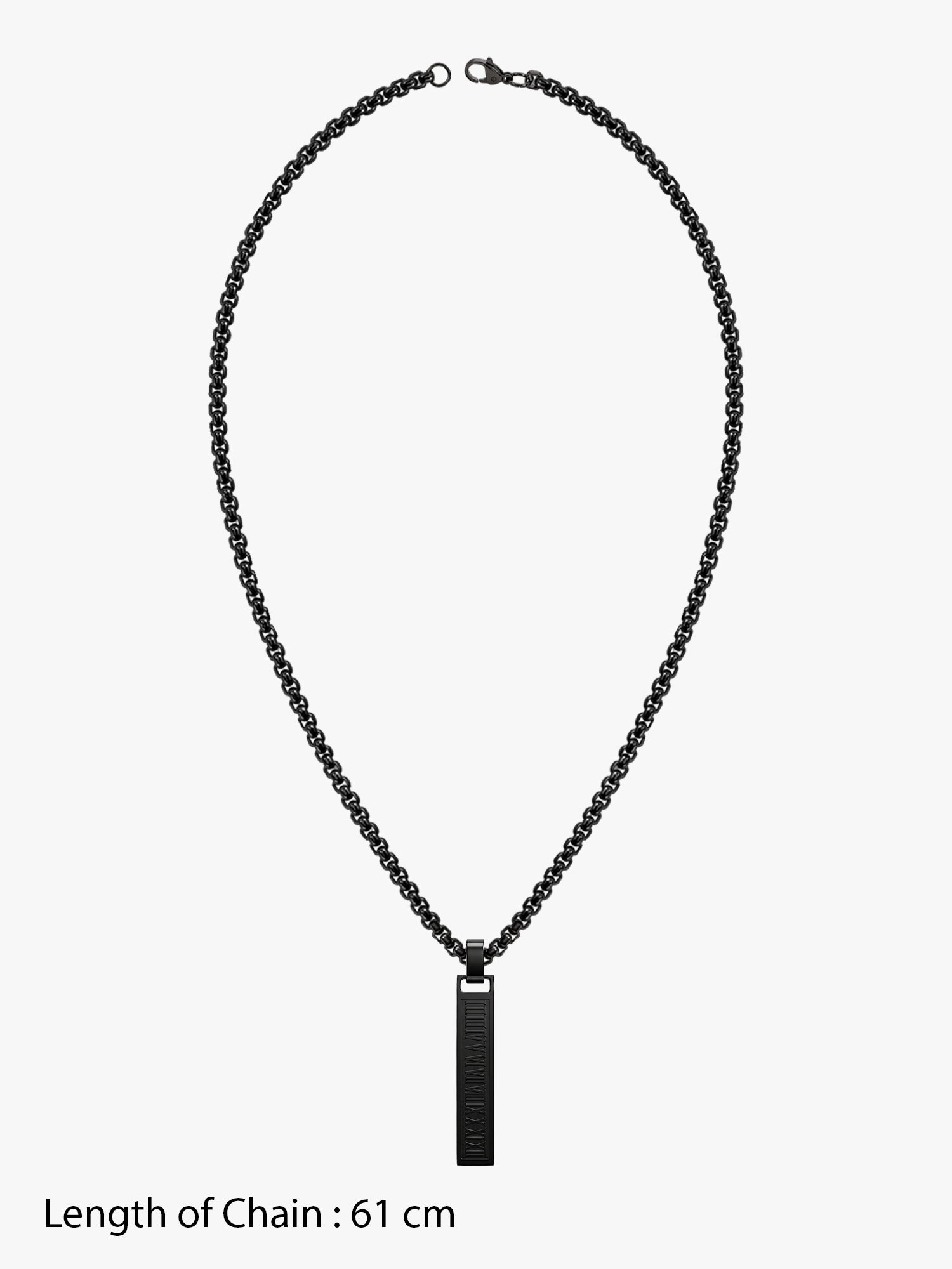 IXIA by GIVA The Chrysler Black Rhodium Pendant With Chain For Men