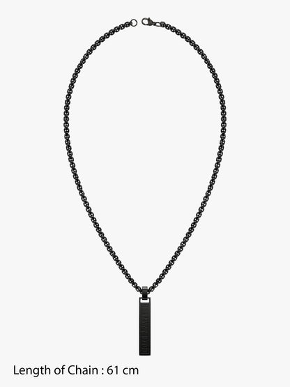 IXIA by GIVA The Chrysler Black Rhodium Pendant With Chain For Men