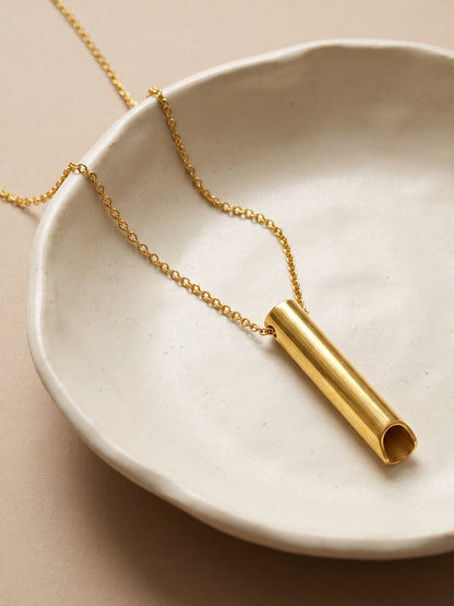 IXIA by GIVA Midas Flute Gold Plated Pendant With Chain For Men