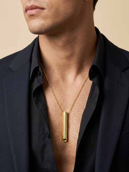 IXIA by GIVA Midas Flute Gold Plated Pendant With Chain For Men