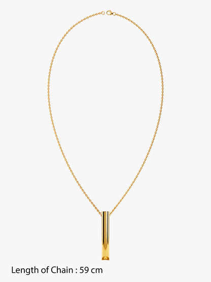 IXIA by GIVA Midas Flute Gold Plated Pendant With Chain For Men