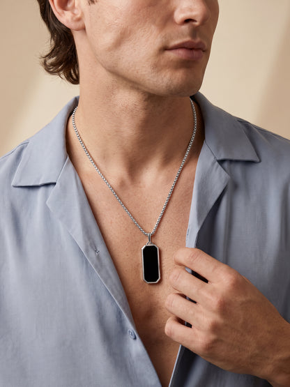 IXIA by GIVA The Realest Rhodium Plated Pendant With Chain For Men
