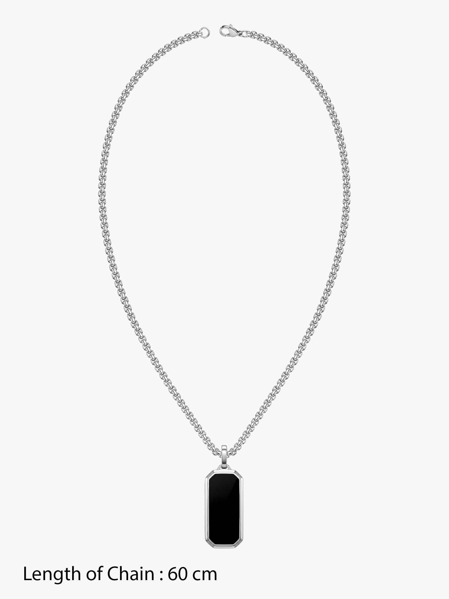 IXIA by GIVA The Realest Rhodium Plated Pendant With Chain For Men