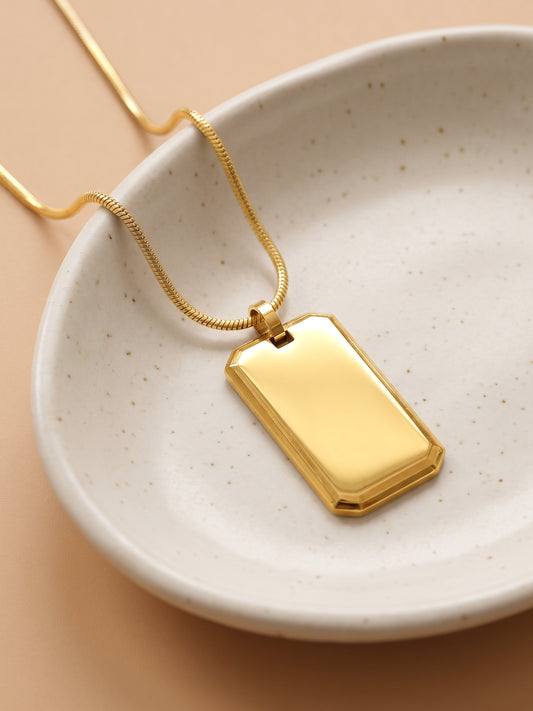 IXIA by GIVA Die Tryin Gold Plated Pendant With Chain For Men