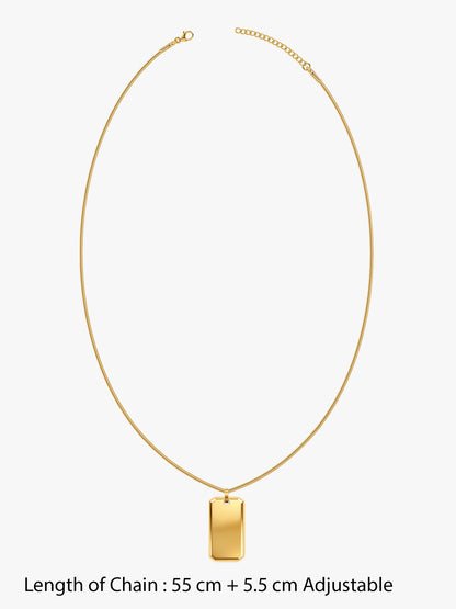IXIA by GIVA Die Tryin Gold Plated Pendant With Chain For Men