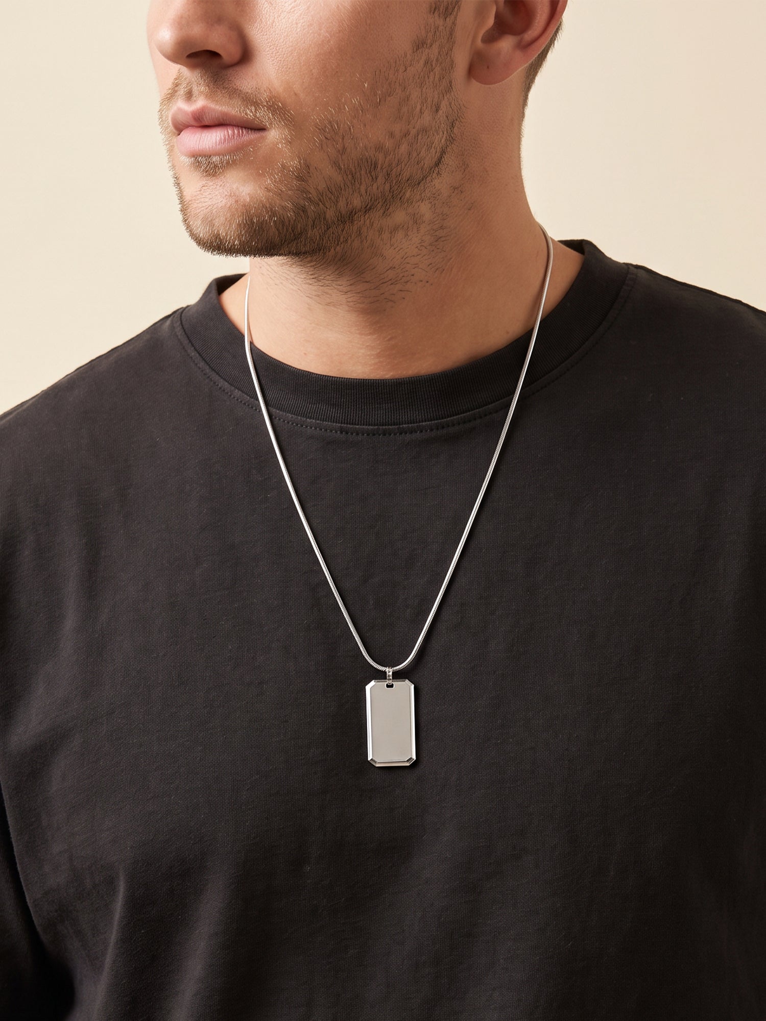 IXIA by GIVA No Ceilings Rhodium Plated Pendant With Chain For Men