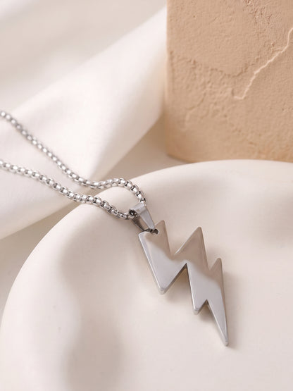 IXIA by GIVA Flashspeed Rhodium Plated Pendant With Chain For Men