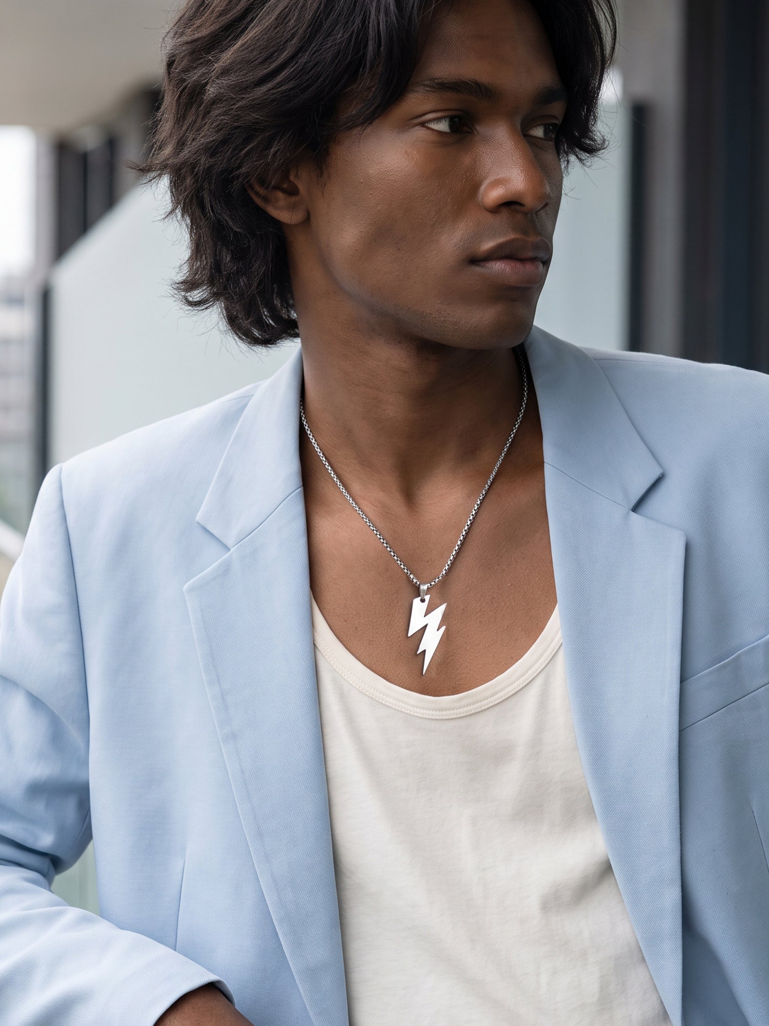IXIA by GIVA Flashspeed Rhodium Plated Pendant With Chain For Men