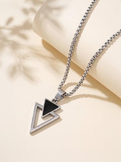 IXIA by GIVA Star City  Rhodium Plated Pendant With Chain For Men