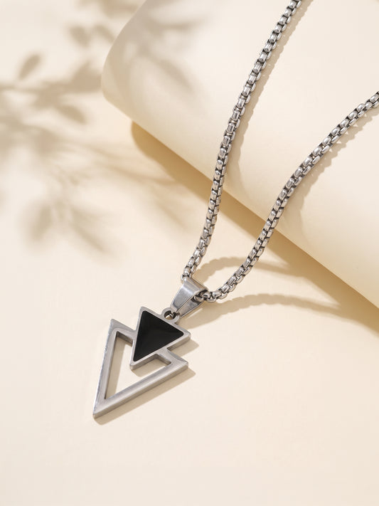 IXIA by GIVA Star City  Rhodium Plated Pendant With Chain For Men