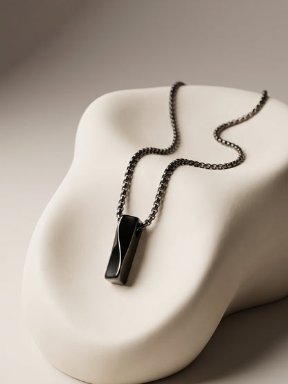 IXIA by GIVA Simulacra Black Rhodium Pendant With Chain For Men