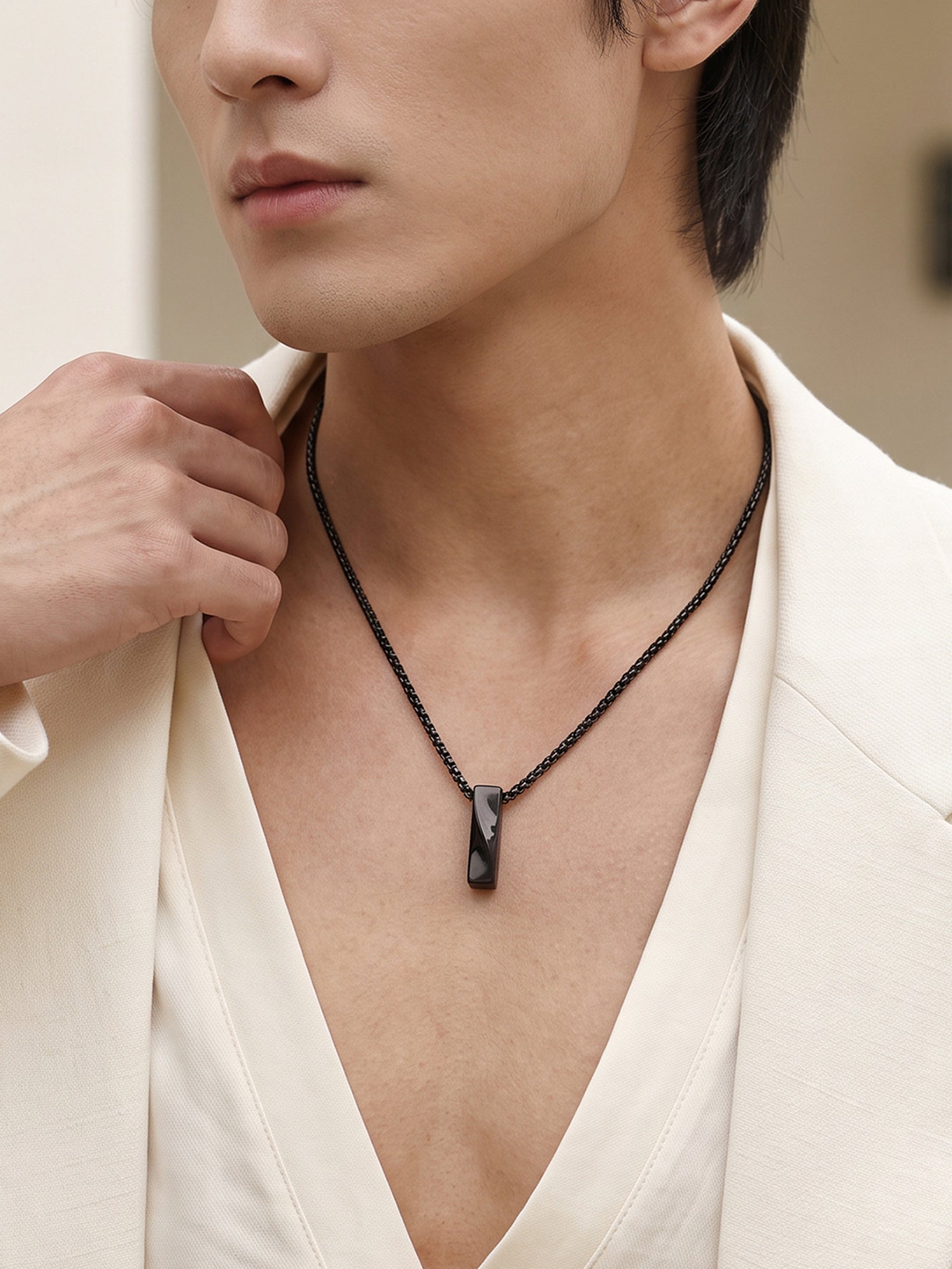 IXIA by GIVA Simulacra Black Rhodium Pendant With Chain For Men