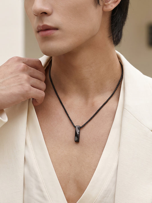 IXIA by GIVA Simulacra Black Rhodium Pendant With Chain For Men