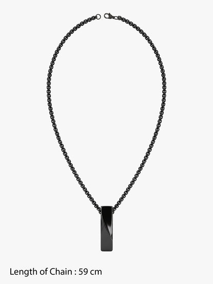 IXIA by GIVA Simulacra Black Rhodium Pendant With Chain For Men