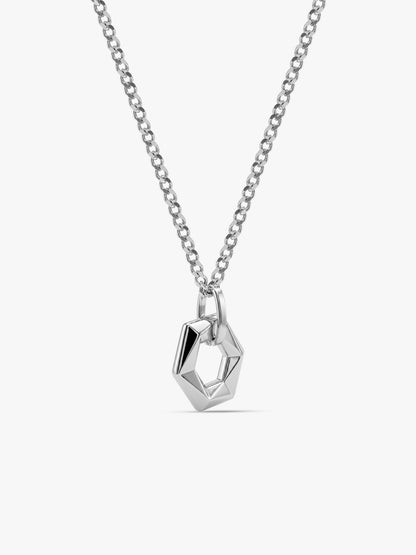 IXIA by GIVA The Polygonist Rhodium Plated Pendant With Chain For Men