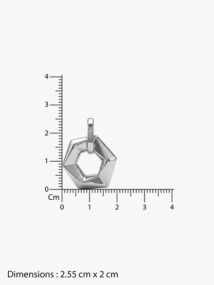 IXIA by GIVA The Polygonist Rhodium Plated Pendant With Chain For Men