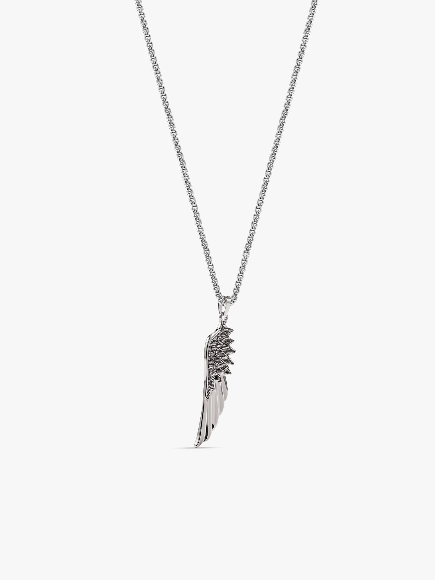 IXIA by GIVA Fallen Angel Matte Rhodium Pendant With Chain For Men