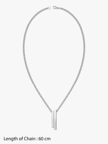 IXIA by GIVA Growth Mindset Rhodium Plated Pendant With Chain For Men