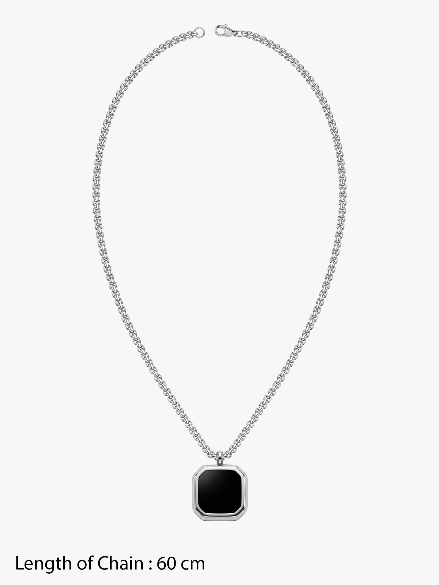 IXIA by GIVA Afterparty Rhodium Plated Pendant With Chain For Men