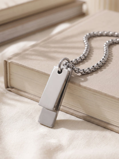 IXIA by GIVA Bookmarks Rhodium Plated Pendant With Chain For Men