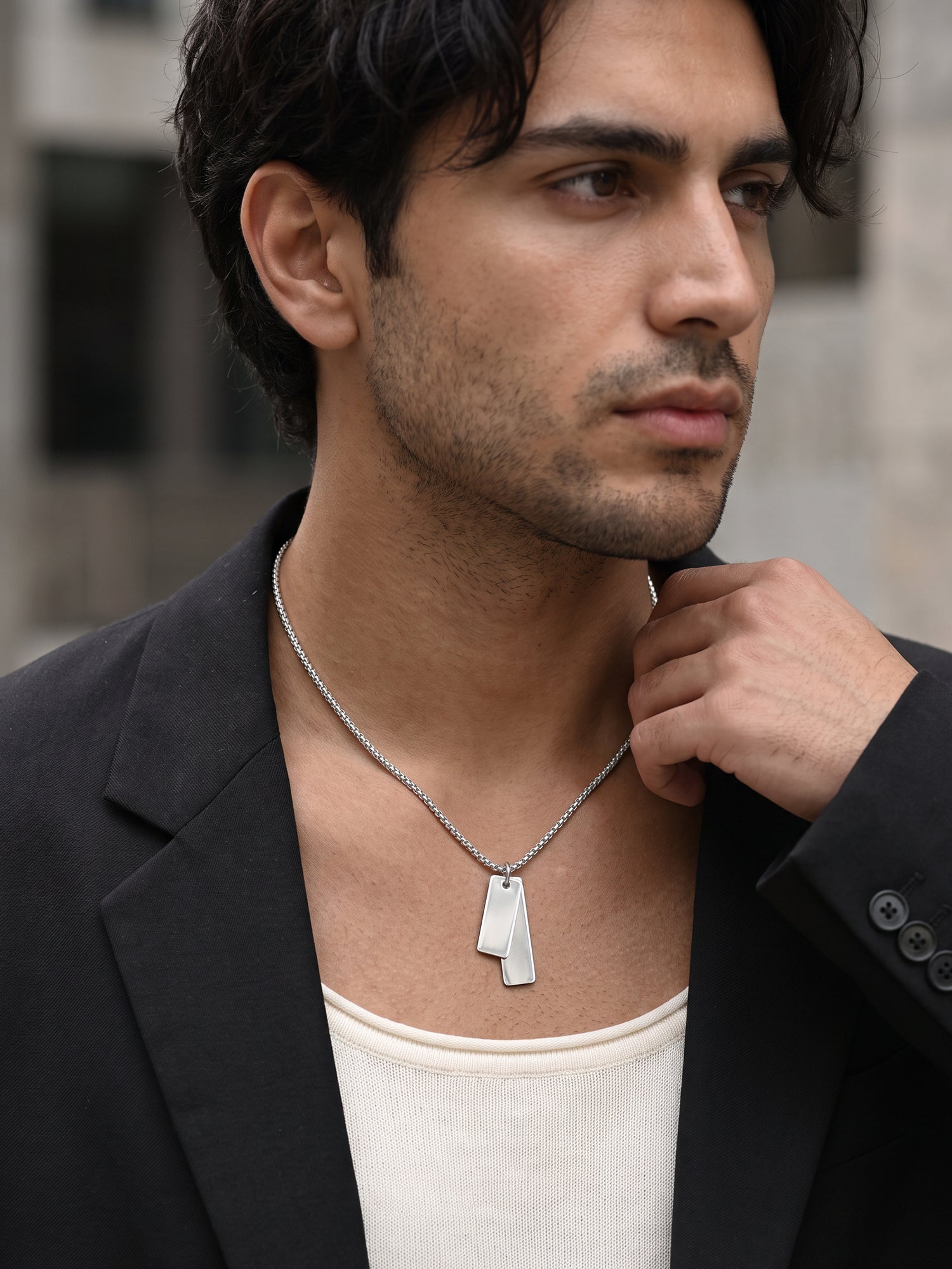 IXIA by GIVA Bookmarks Rhodium Plated Pendant With Chain For Men