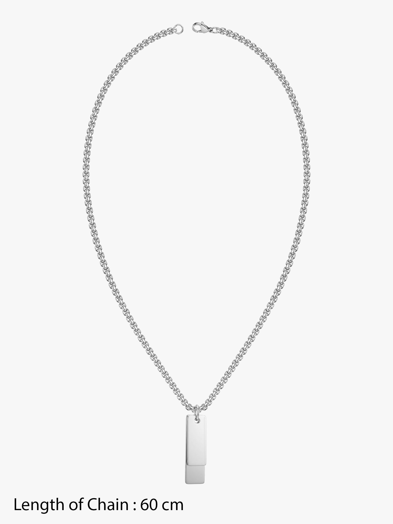 IXIA by GIVA Bookmarks Rhodium Plated Pendant With Chain For Men