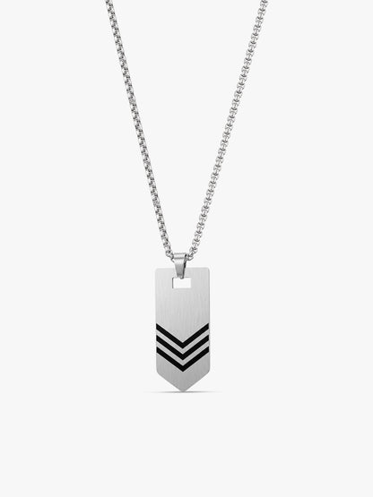 IXIA by GIVA Scroll Up Rhodium Plated Pendant With Chain For Men