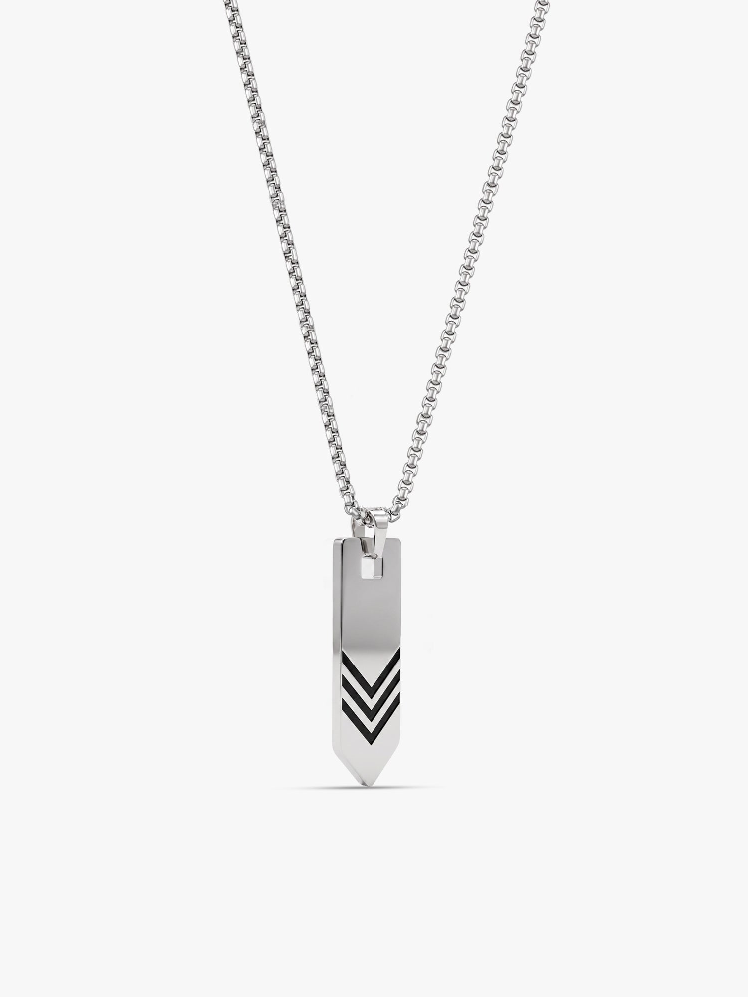 IXIA by GIVA Scroll Up Rhodium Plated Pendant With Chain For Men