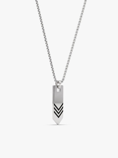 IXIA by GIVA Scroll Up Rhodium Plated Pendant With Chain For Men